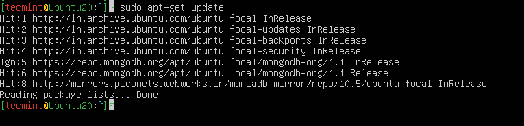 Aggiorna il database dei pacchetti di Ubuntu