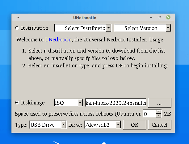 Unetbootin Aggiungi ISO
