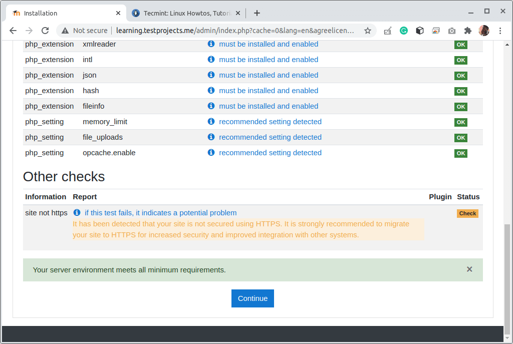 Errore HTTPS di Moodle