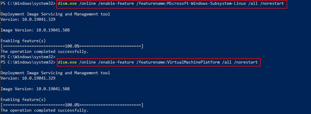 Abilita WSL e VM in Windows