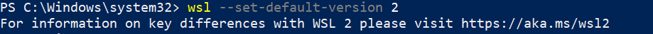Imposta versione WSL predefinita