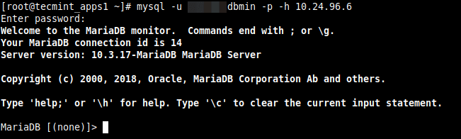 Connettiti al server di database MySQL remoto