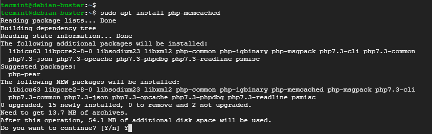 Installa PHP-Memcached in Debian 10