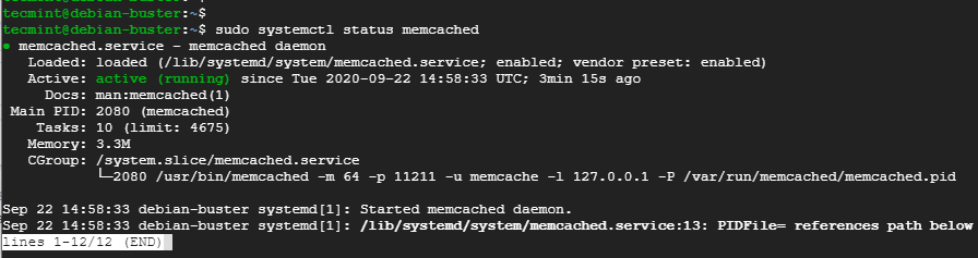 Controlla lo stato di Memcached