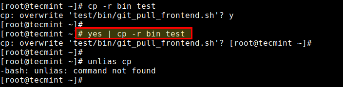 Esegui comando di copia con conferma