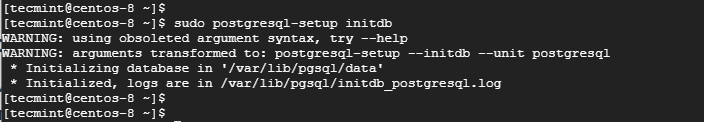 Inizializza il database PostgreSQL