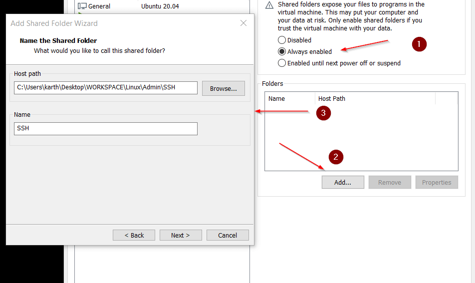 Abilita Condividi cartella in VMWare