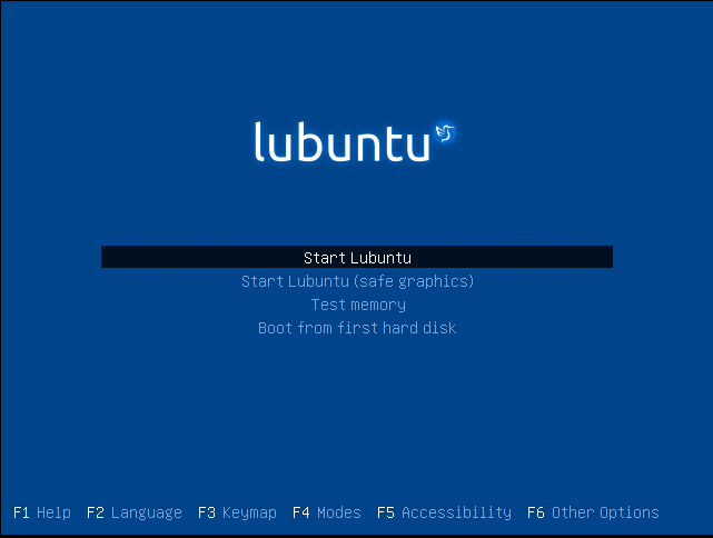 Avvia l'installazione di Lubuntu