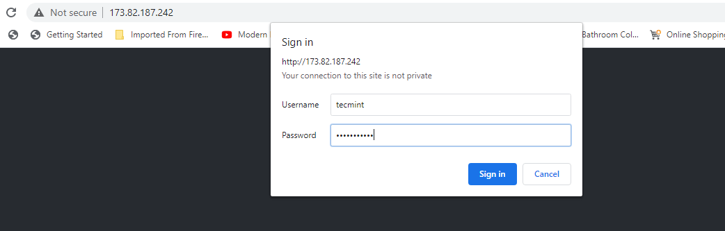 Accesso utente Netdata