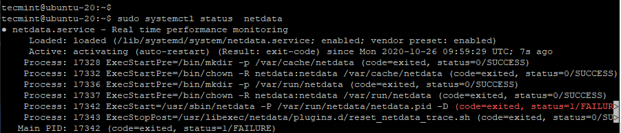 Controlla Netdata Status