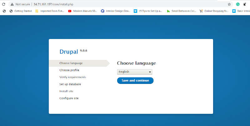 Scegli il linguaggio Drupal