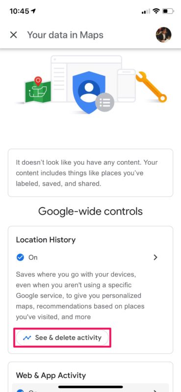 Come eliminare la cronologia delle posizioni di Google su iPhone