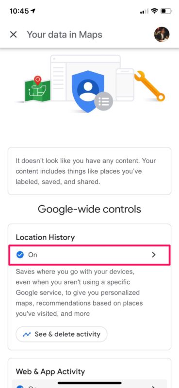 Come eliminare la cronologia delle posizioni di Google su iPhone
