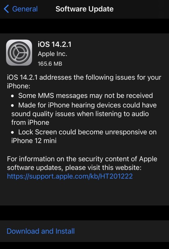 Installa gli aggiornamenti iOS disponibili