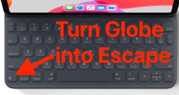 Ruota il tasto Globo su ESC sulla tastiera dell'iPad