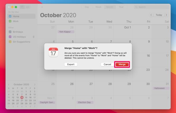 Come unire i calendari su Mac