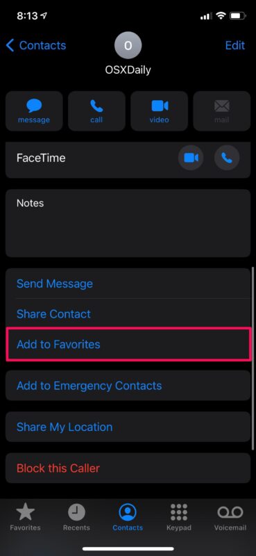 Come aggiungere contatti ai preferiti su iPhone