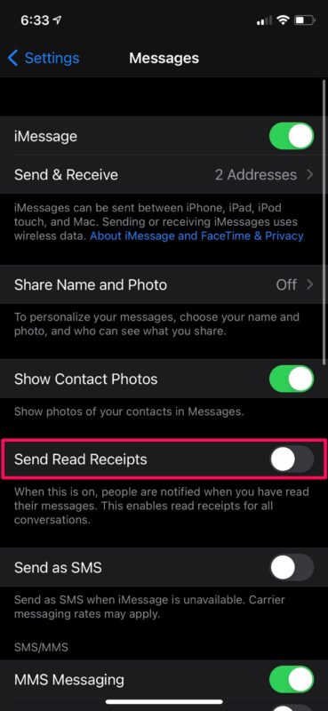 Risoluzione dei problemi relativi alle conferme di lettura in iMessage