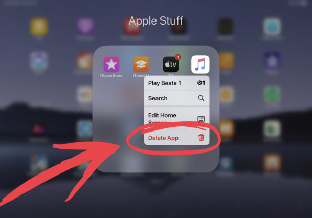 Come eliminare app su iPad e iPhone con l'opzione Menu contestuale
