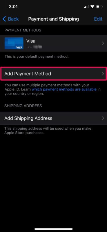 Come aggiungere un metodo di pagamento all'ID Apple su iPhone e iPad