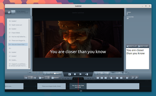 Subtitld editor di sottotitoli per Linux e Windows