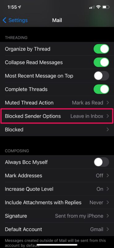 Come eliminare automaticamente le e-mail dai mittenti bloccati su iPhone e iPad