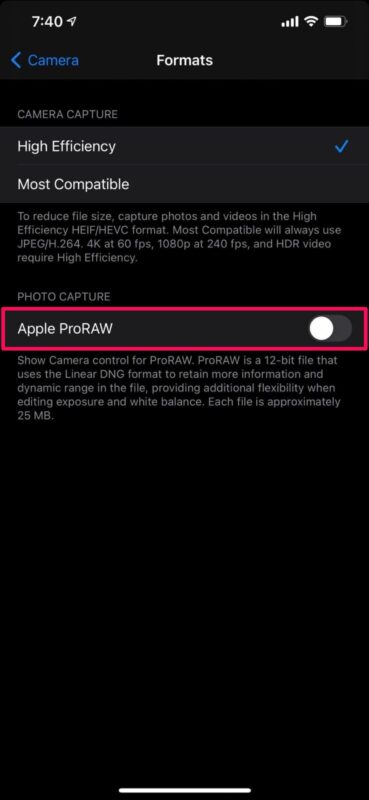 Come abilitare Apple ProRAW su iPhone 12 Pro e iPhone 12 Pro Max