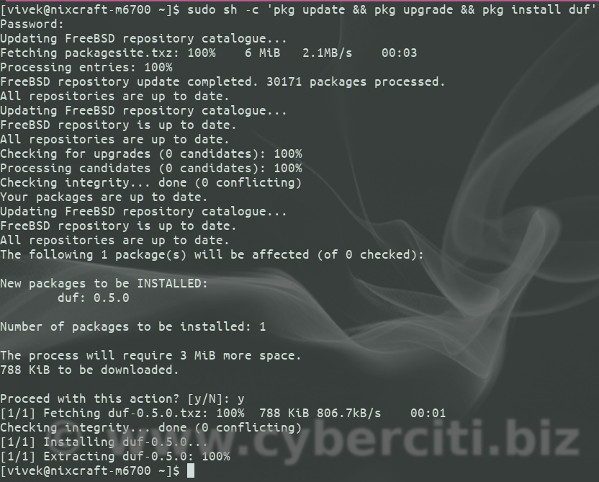 Installazione di duf sulla scatola di FreeBSD