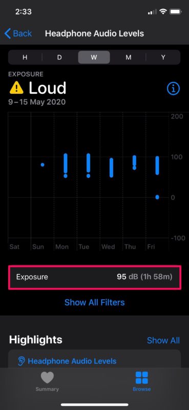 Come proteggere l'udito usando le cuffie con misuratore di decibel su iPhone