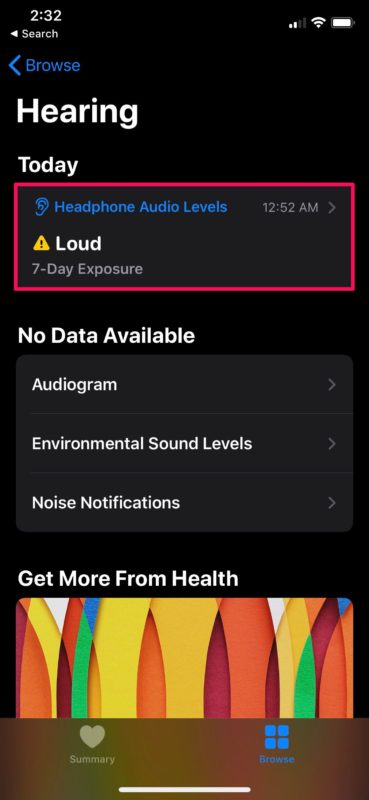 Come proteggere l'udito usando le cuffie con misuratore di decibel su iPhone