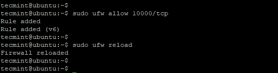 Apri la porta Webmin su Ubuntu