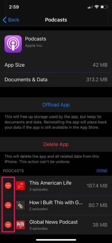 Come cancellare lo spazio di archiviazione dei podcast su iPhone e iPad per liberare spazio