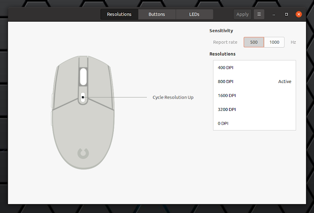 Piper configura i mouse da gioco Linux