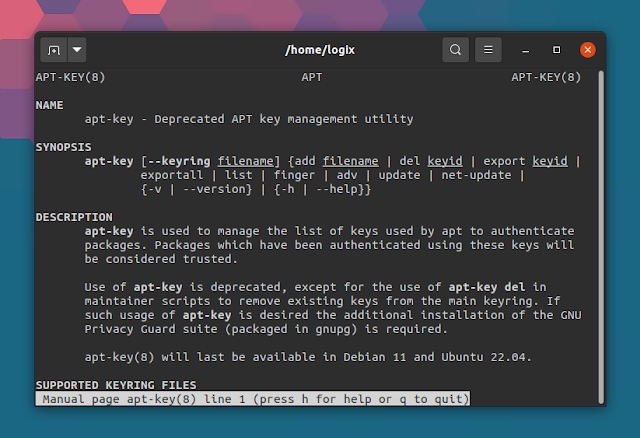 pagina man deprecata apt-key