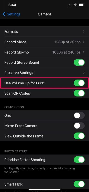 Come utilizzare i pulsanti del volume per la sequenza della fotocamera e il video QuickTake su iPhone e iPad