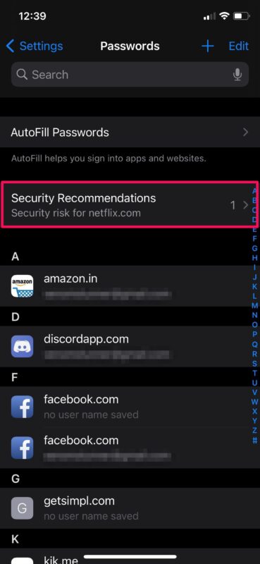 Come controllare i consigli sulla sicurezza della password su iPhone e iPad