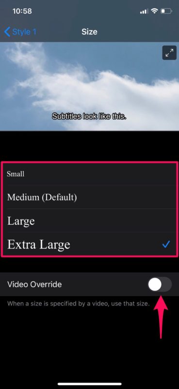 Come modificare la dimensione del carattere dei sottotitoli su iPhone
