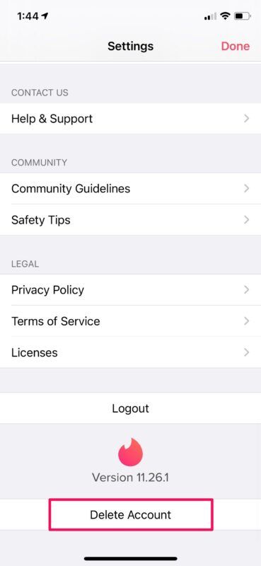 Come eliminare il tuo account Tinder su iPhone