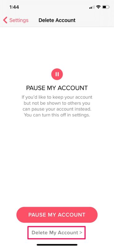 Come eliminare il tuo account Tinder su iPhone