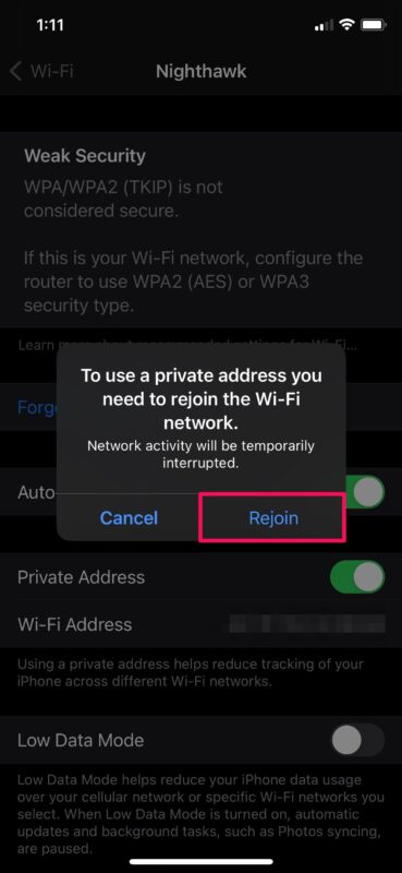 Come abilitare e disabilitare l'indirizzo Wi-Fi privato su iPhone e iPad per aumentare la privacy
