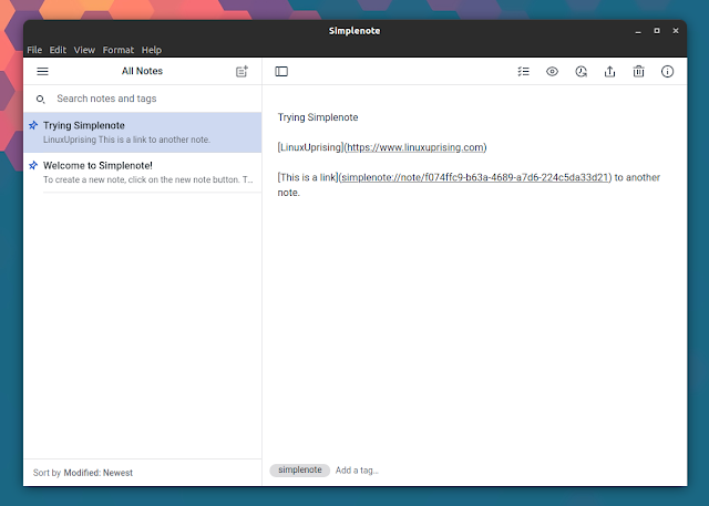 SimpleNote 2.7.0 Linux