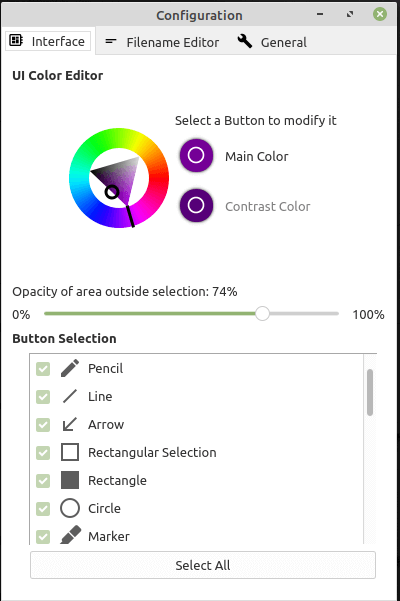 Configurazioni Flameshot