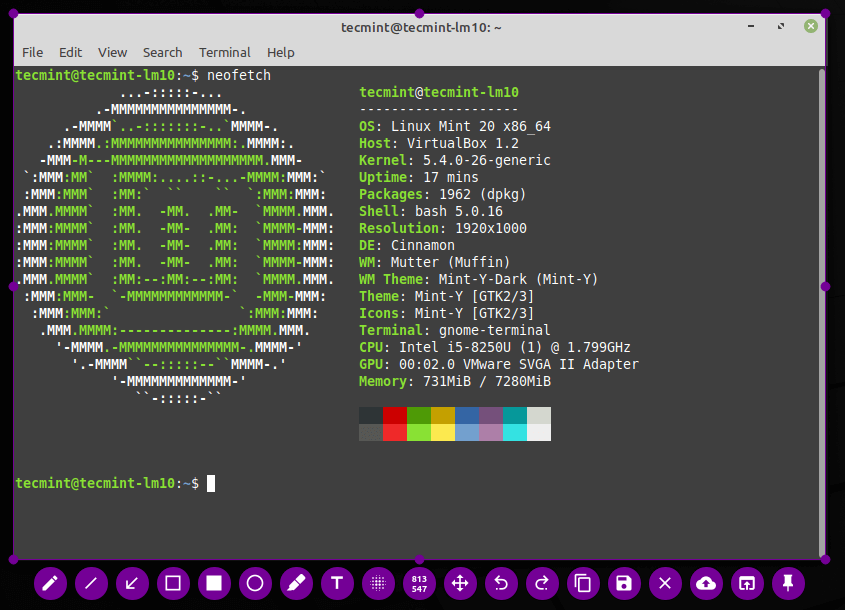 Fai uno screenshot del desktop Linux