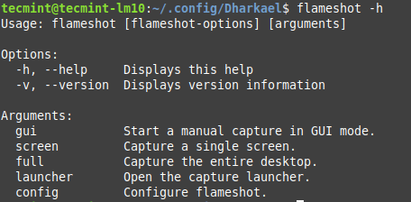 Aiuto di Flameshot