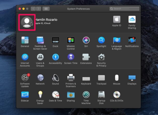 Come cambiare l'immagine del profilo dell'ID Apple su Mac