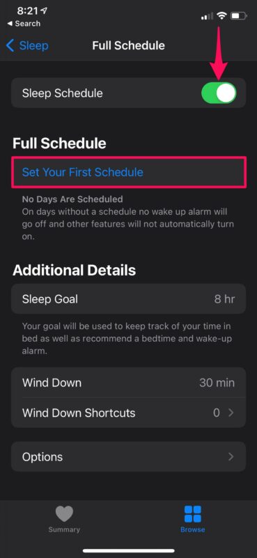 Come impostare la pianificazione del sonno su iPhone