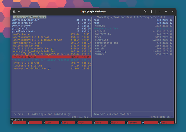 File manager RNR su Linux