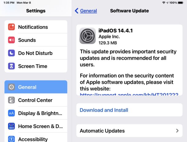 iOS 14.4.1 e iPadOS 14.4.1