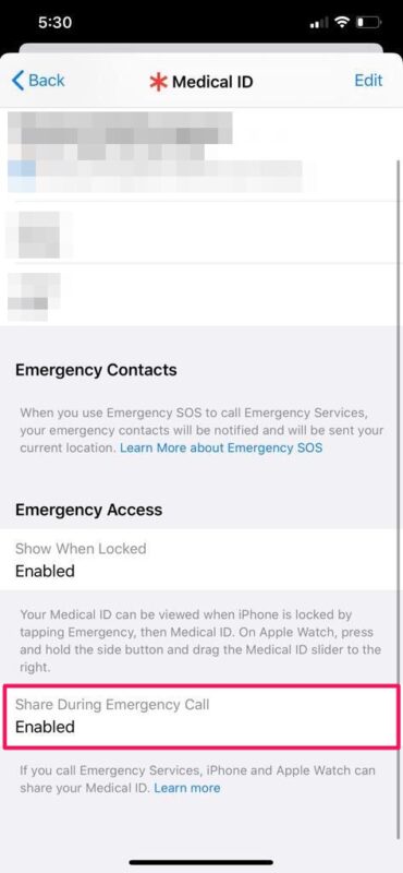 Come condividere automaticamente l'ID medico durante le chiamate di emergenza da iPhone