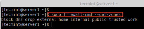 Trova zone firewall disponibili
